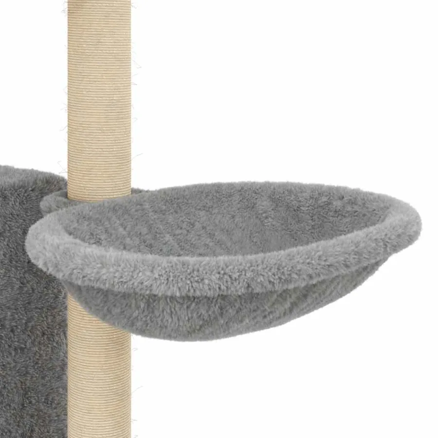 Arbre à chat avec griffoirs en sisal Gris clair 131 cm - 7