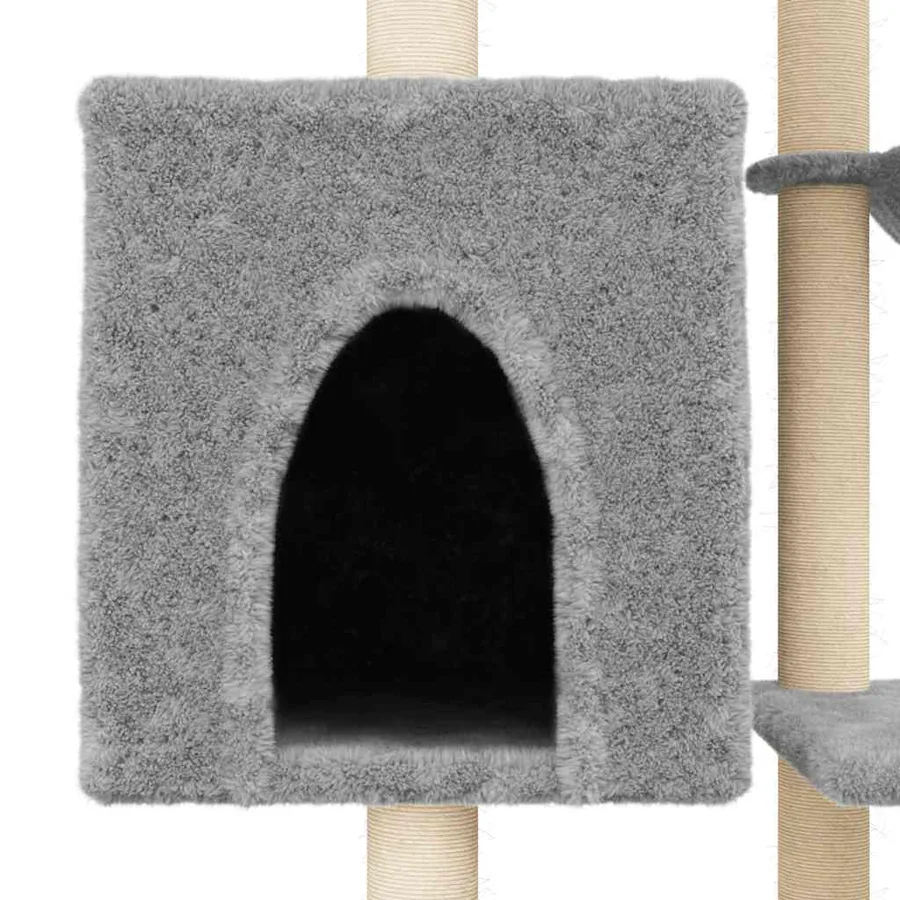Arbre à chat avec griffoirs en sisal Gris clair 131 cm - 8