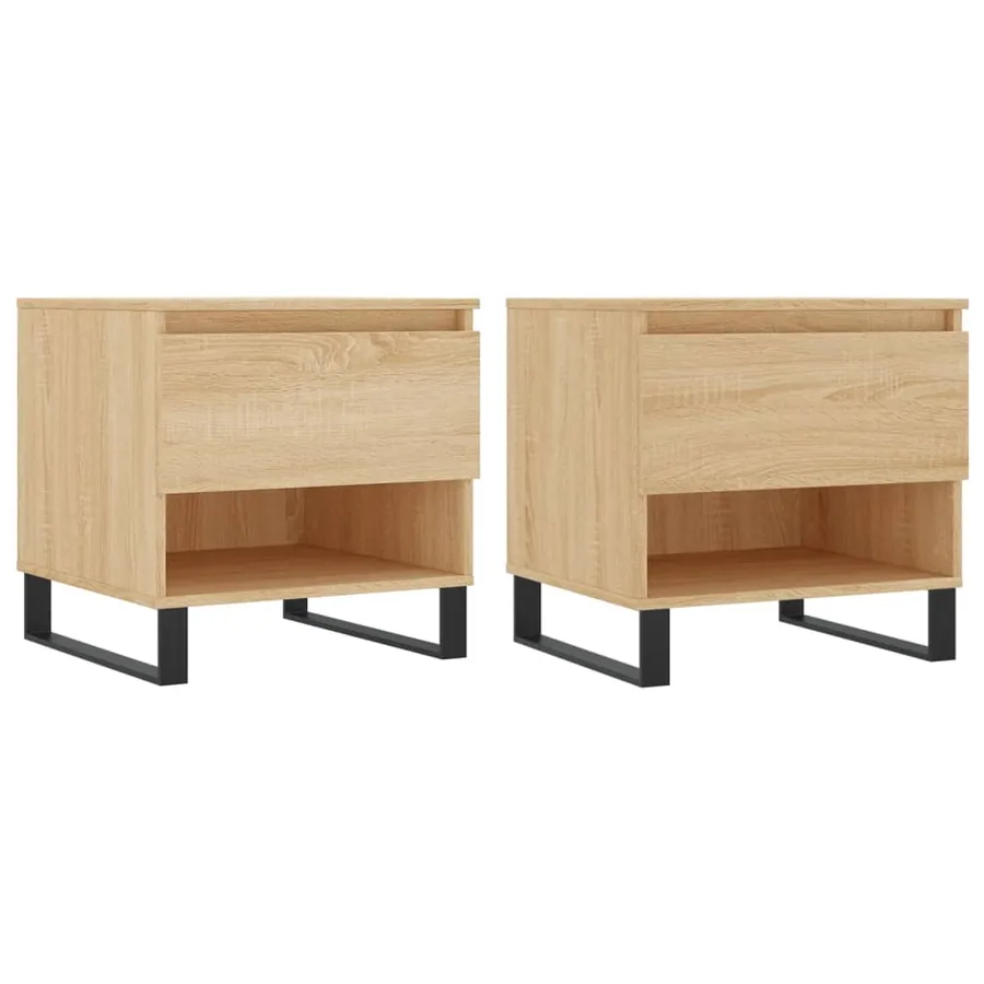 Tables basses 2 pcs chêne sonoma 50x46x50 cm bois d'ingénierie - 2