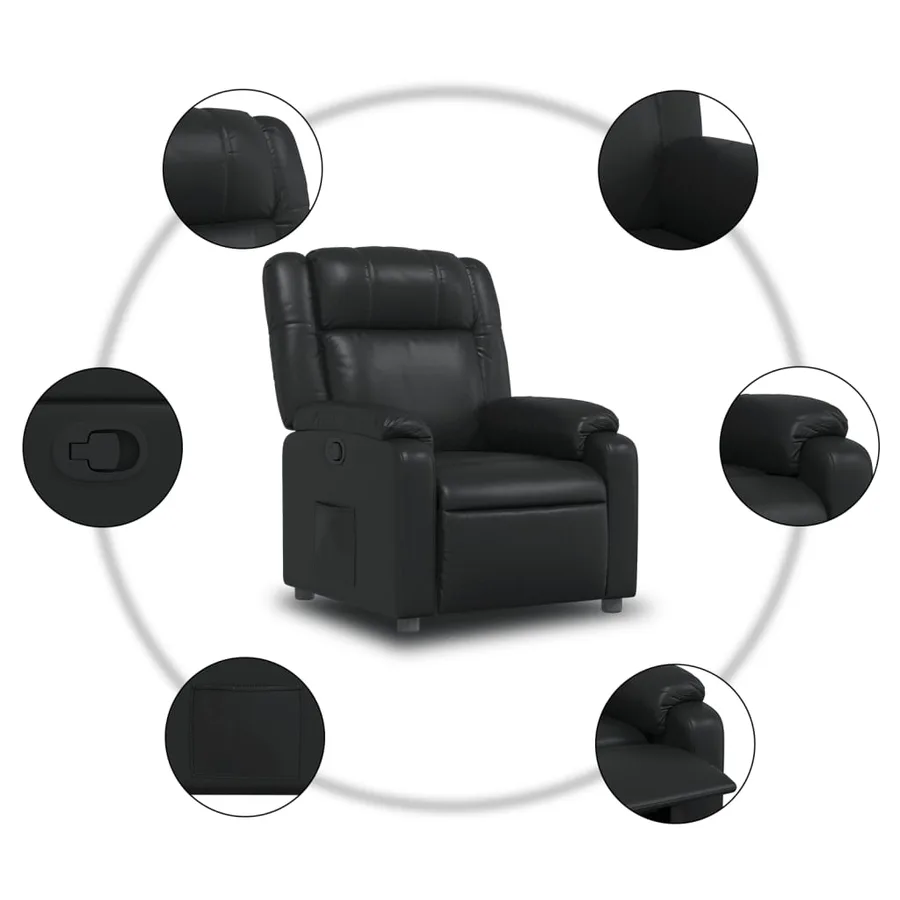 Fauteuil inclinable Noir Similicuir - 5