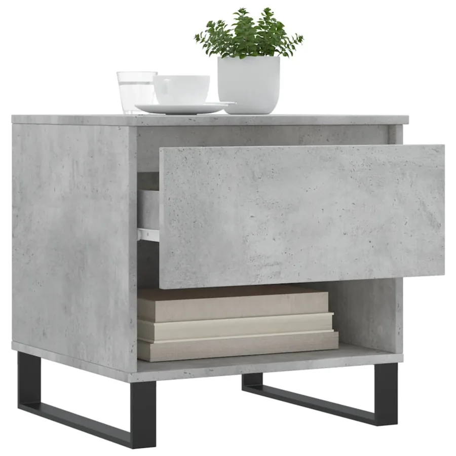 Tables basses 2 pcs gris béton 50x46x50 cm bois d'ingénierie - 4