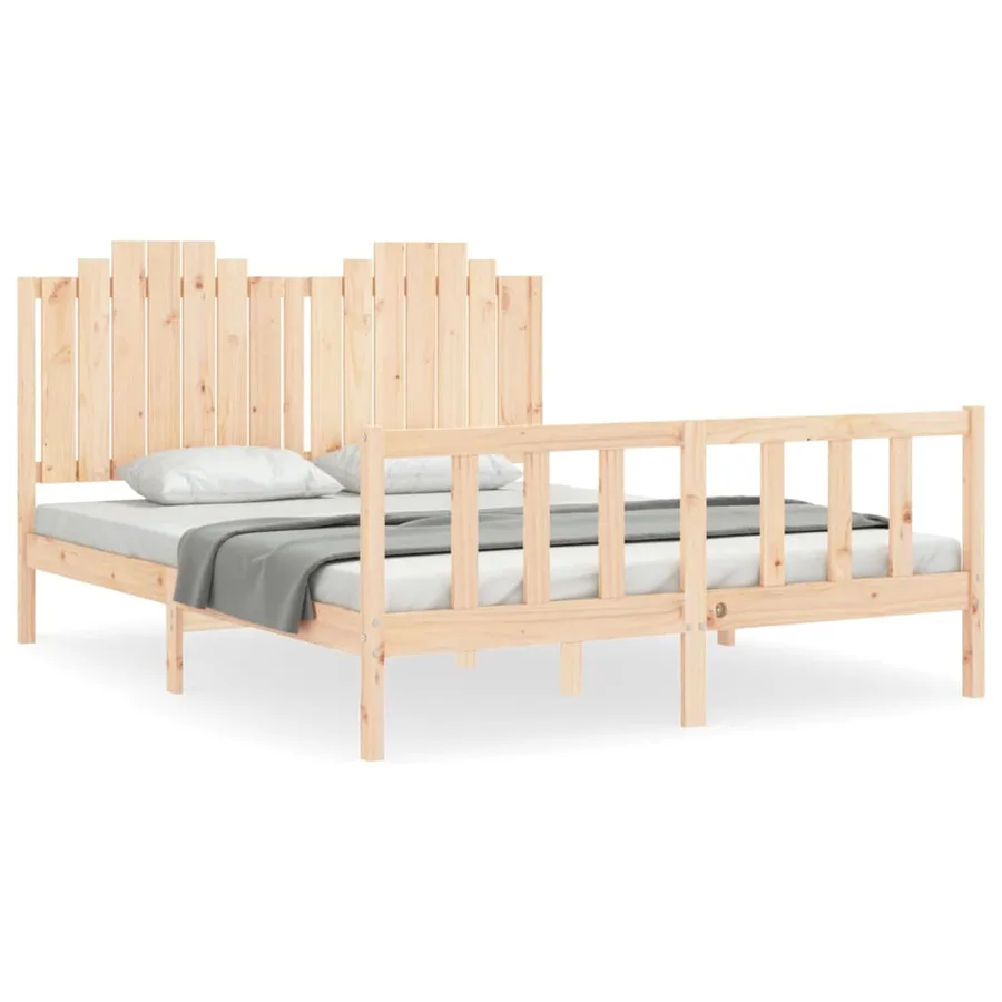 Cadre de lit sans matelas 160x200 cm bois massif de pin - 2