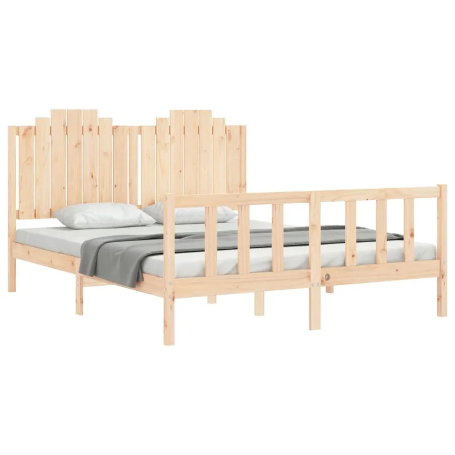 Cadre de lit sans matelas 160x200 cm bois massif de pin - 4