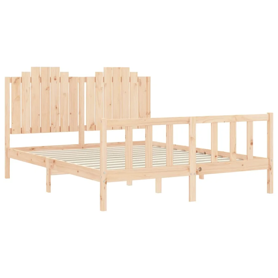 Cadre de lit sans matelas 160x200 cm bois massif de pin - 5