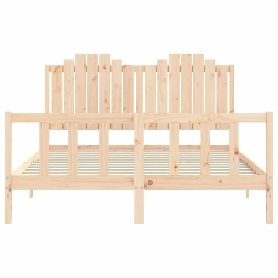 Cadre de lit sans matelas 160x200 cm bois massif de pin - 6