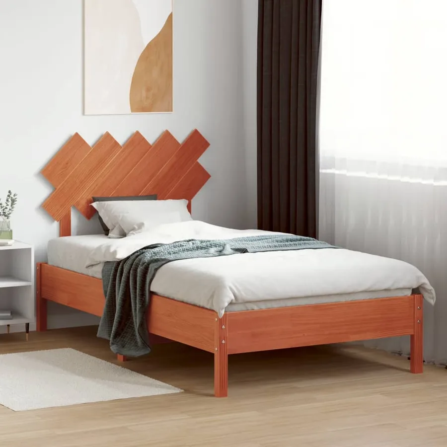 Tête de lit cire marron 100 cm bois massif de pin - 3