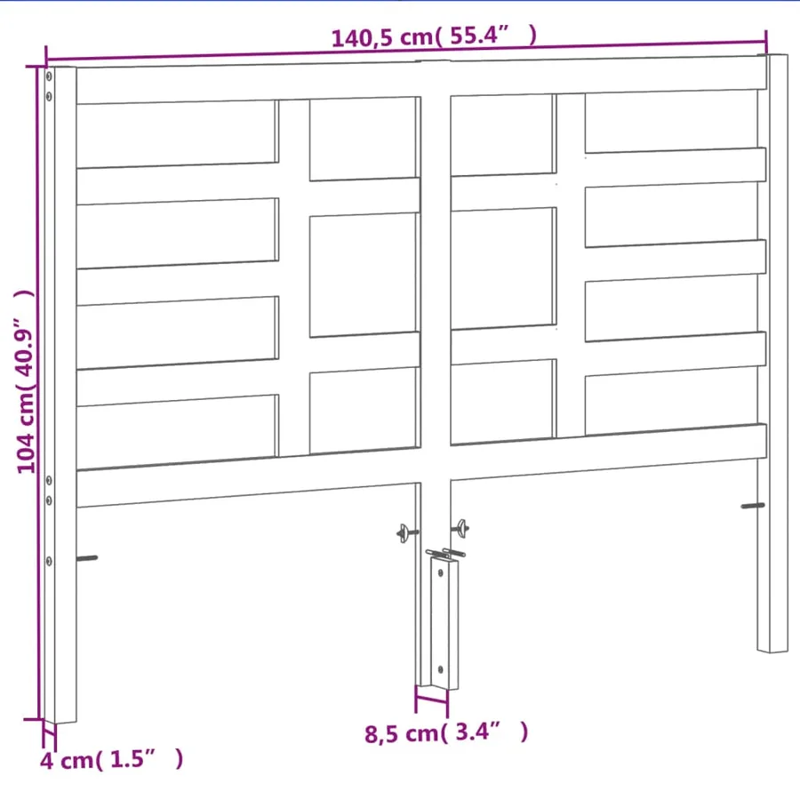 Tête de lit cire marron 135 cm bois massif de pin - 9