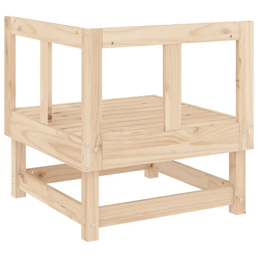 Canapé d'angle de jardin bois de pin massif - 5