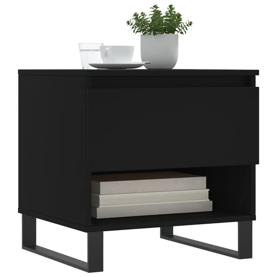 Tables basses 2 pcs noir 50x46x50 cm bois d'ingénierie - 3
