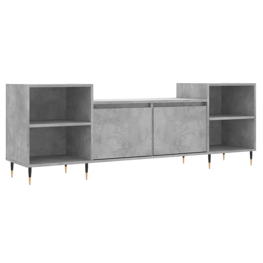 Meuble TV Gris béton 160x35x55 cm Bois d'ingénierie - 2