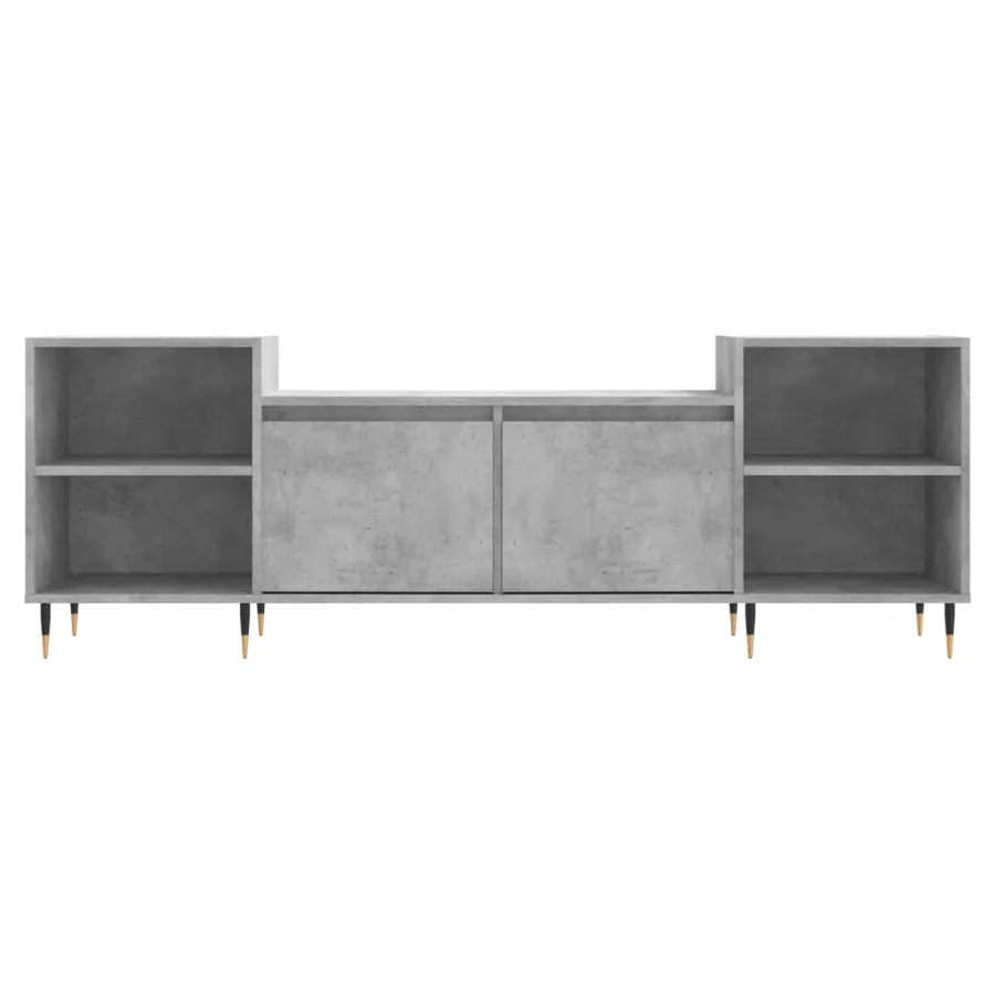 Meuble TV Gris béton 160x35x55 cm Bois d'ingénierie - 5