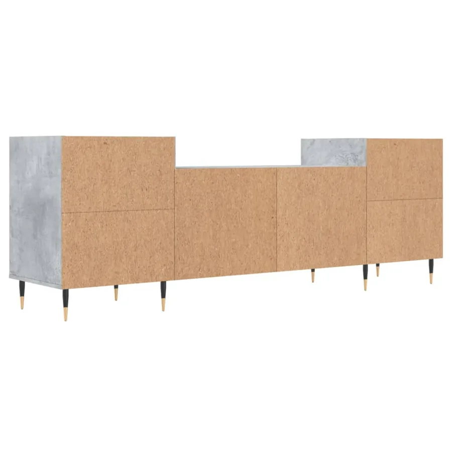 Meuble TV Gris béton 160x35x55 cm Bois d'ingénierie - 8