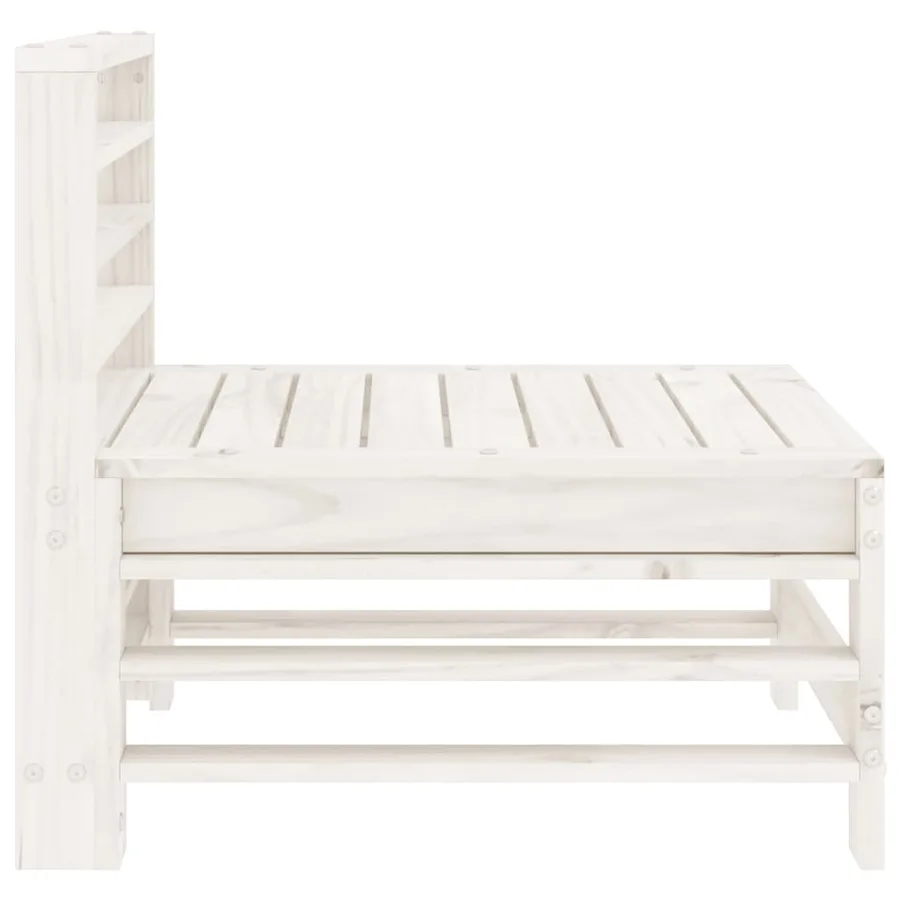 Canapés centraux de jardin 2 pcs blanc bois de pin massif - 6