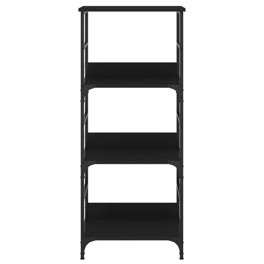 Bibliothèque noir 50x33x117,5 cm bois d'ingénierie - 4