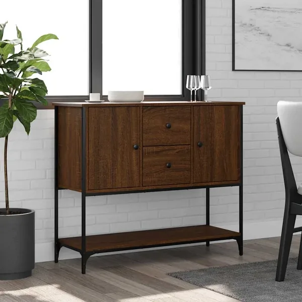Buffet chêne marron 100x36x85 cm bois d'ingénierie