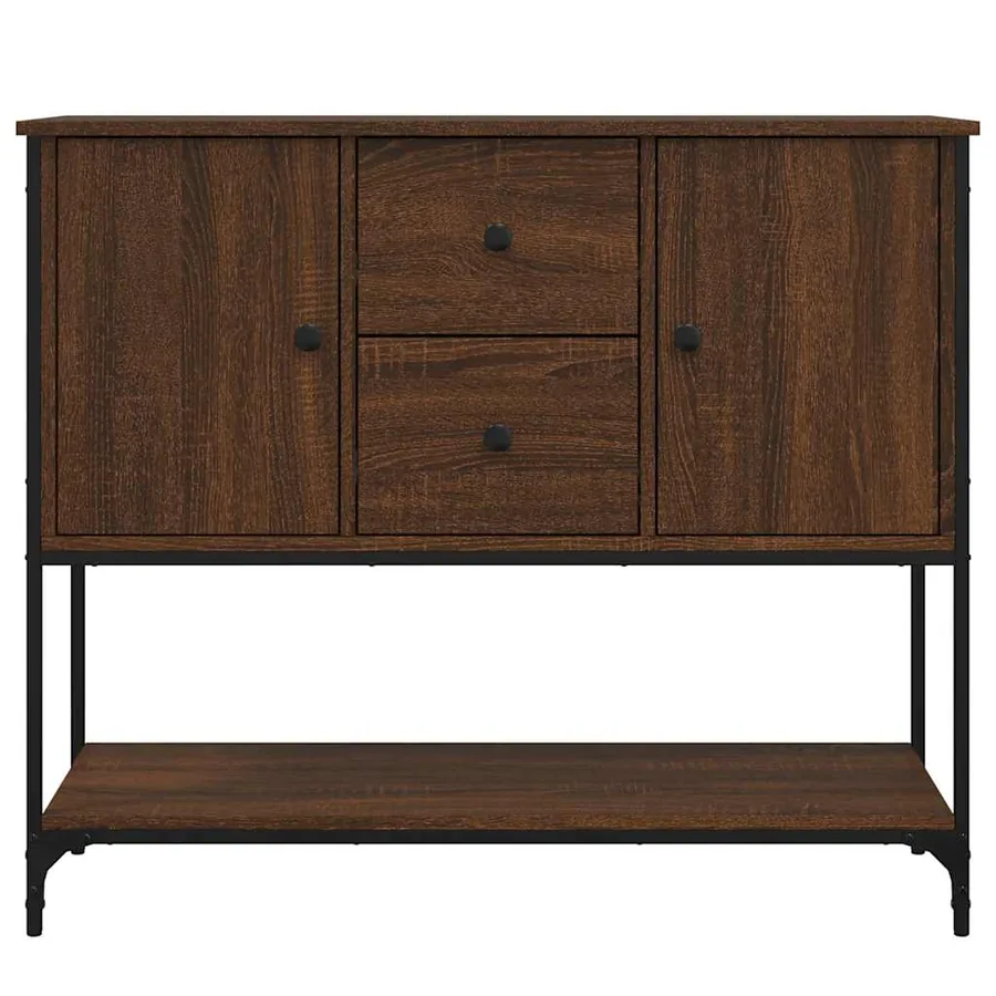 Buffet chêne marron 100x36x85 cm bois d'ingénierie - 6