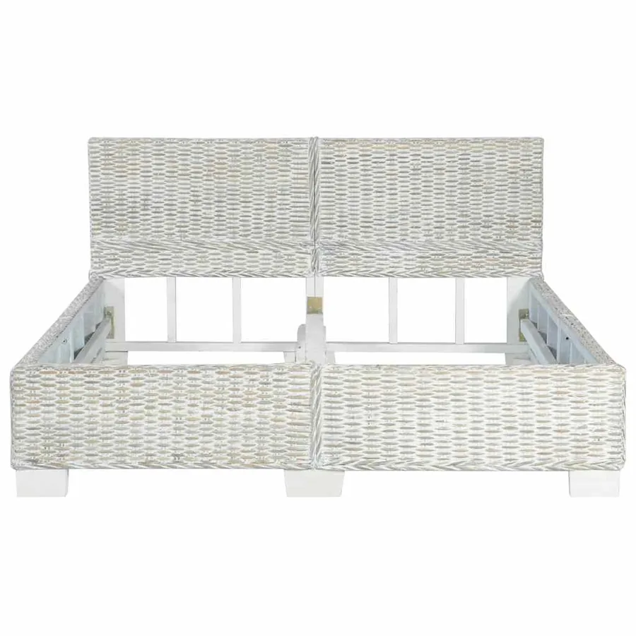 Cadre de lit sans matelas Gris Rotin naturel 140x200 cm - 3