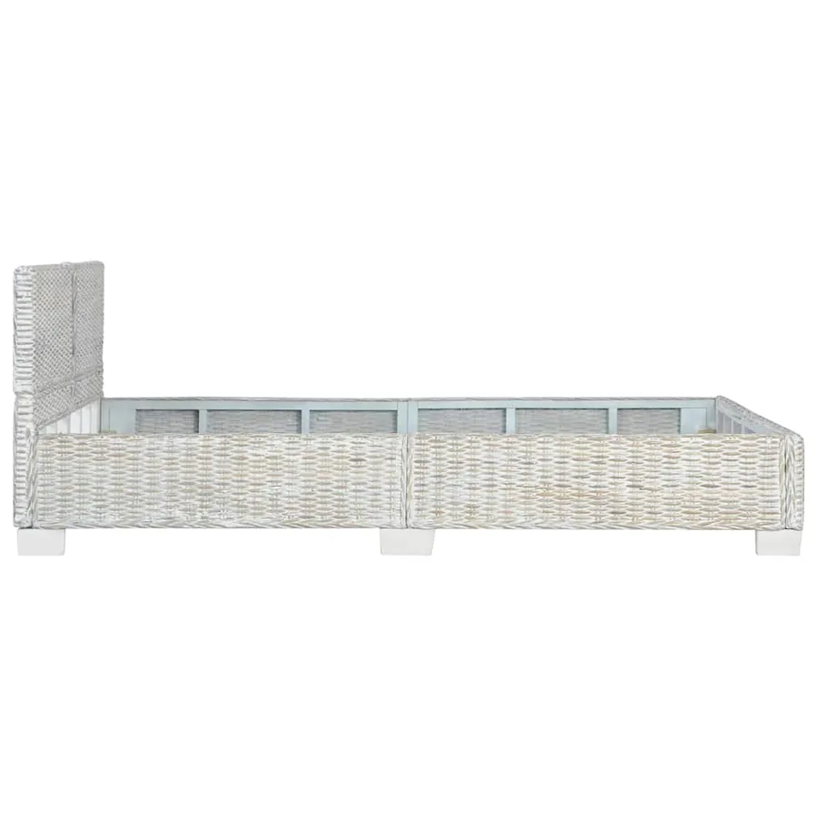 Cadre de lit sans matelas Gris Rotin naturel 140x200 cm - 4