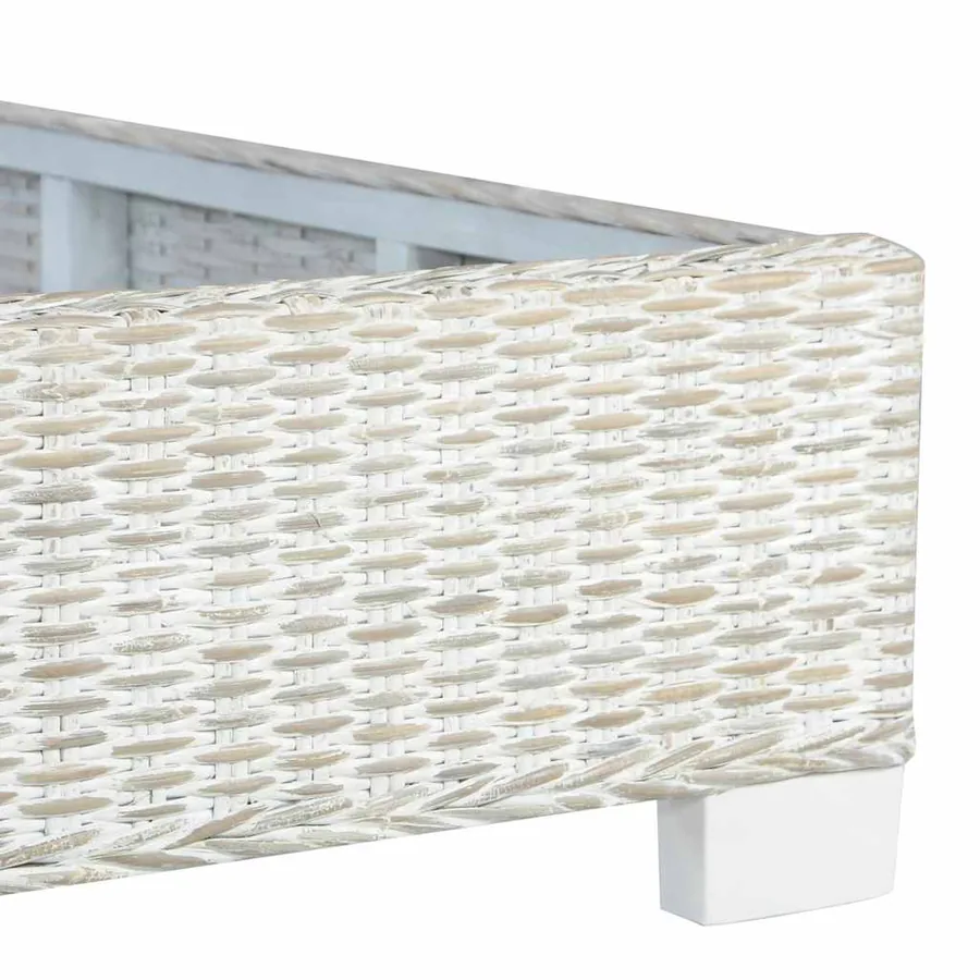 Cadre de lit sans matelas Gris Rotin naturel 140x200 cm - 5