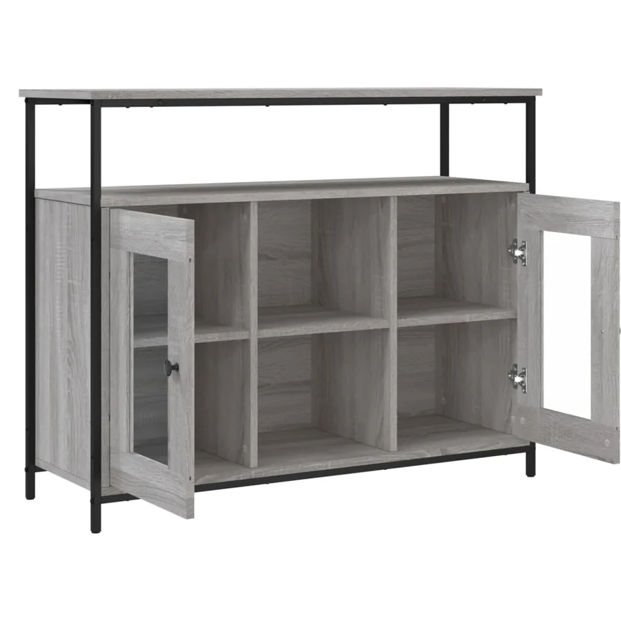 Buffet sonoma gris 100x35x80 cm bois d'ingénierie - 5