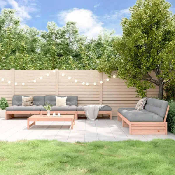 Salon de jardin 6 pcs bois massif douglas
