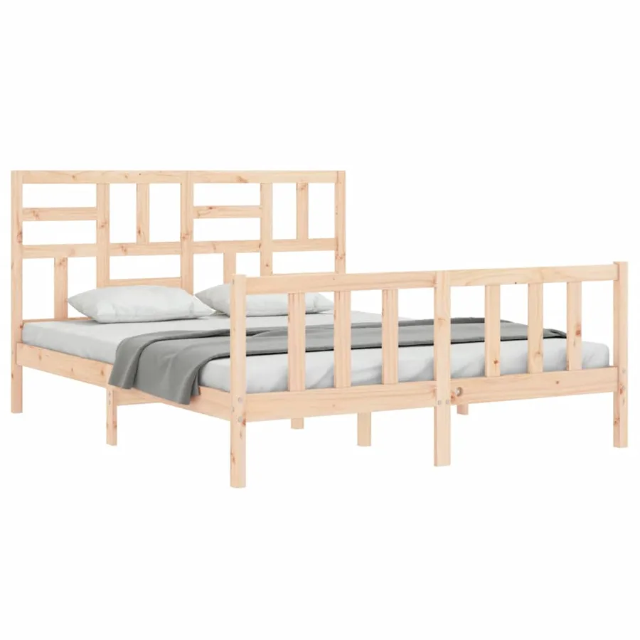 Cadre de lit sans matelas 160x200 cm bois massif de pin - 3