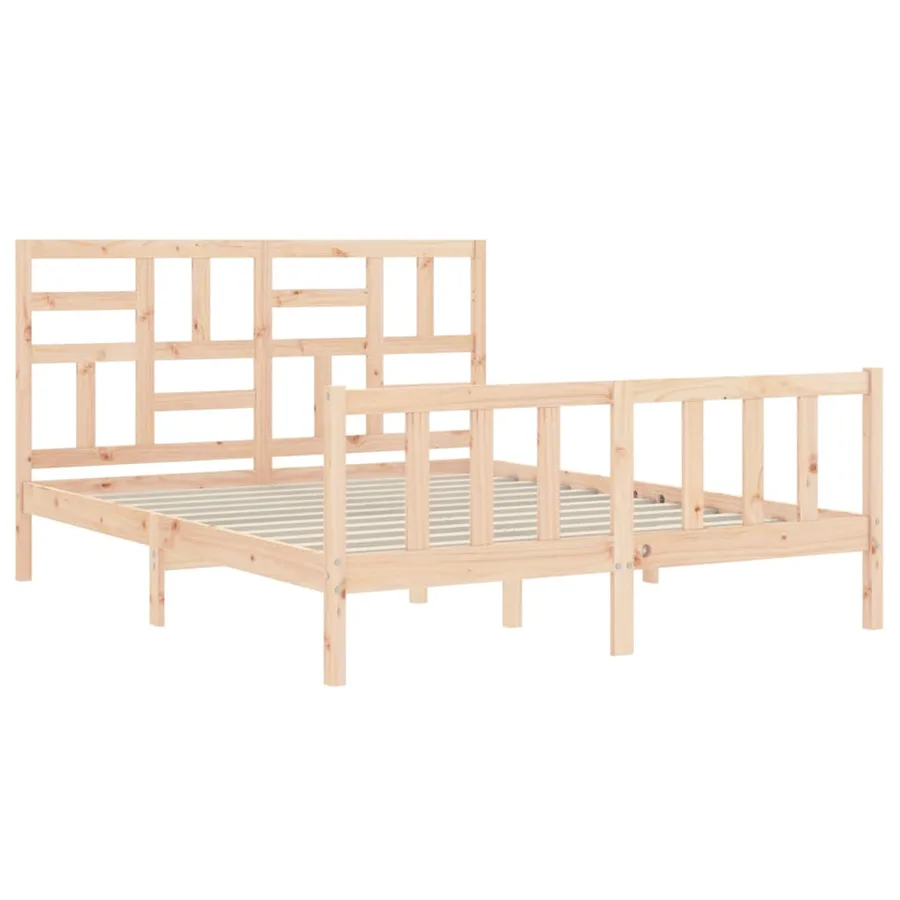 Cadre de lit sans matelas 160x200 cm bois massif de pin - 5