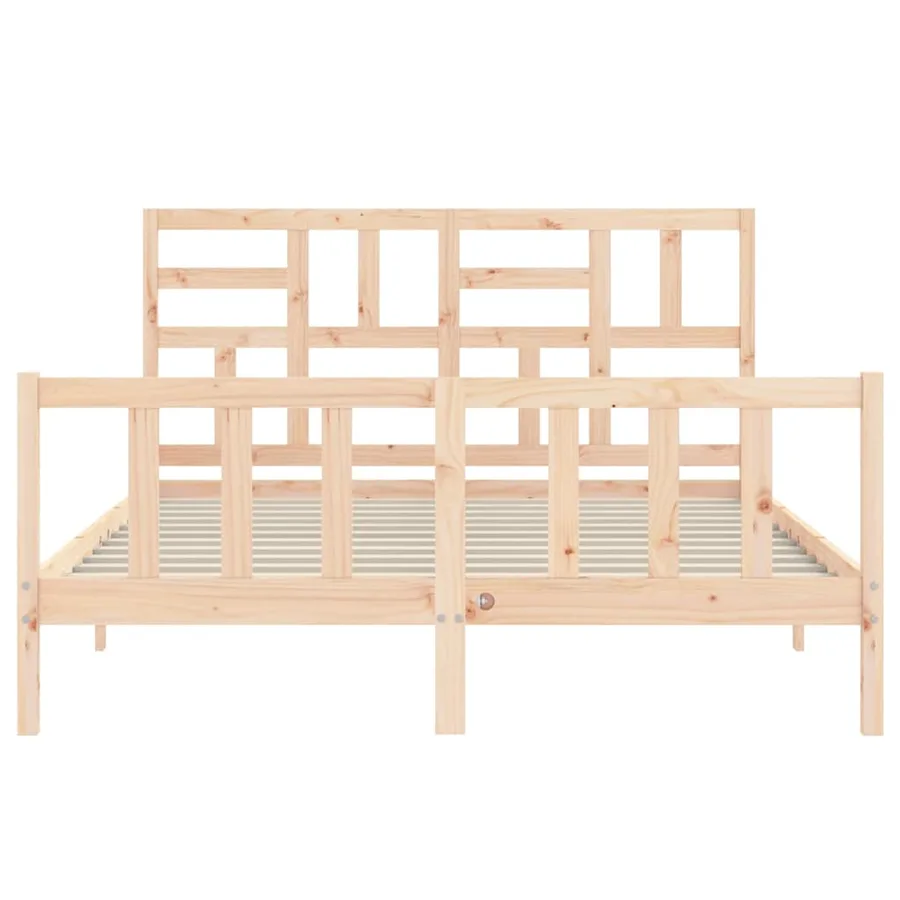 Cadre de lit sans matelas 160x200 cm bois massif de pin - 6