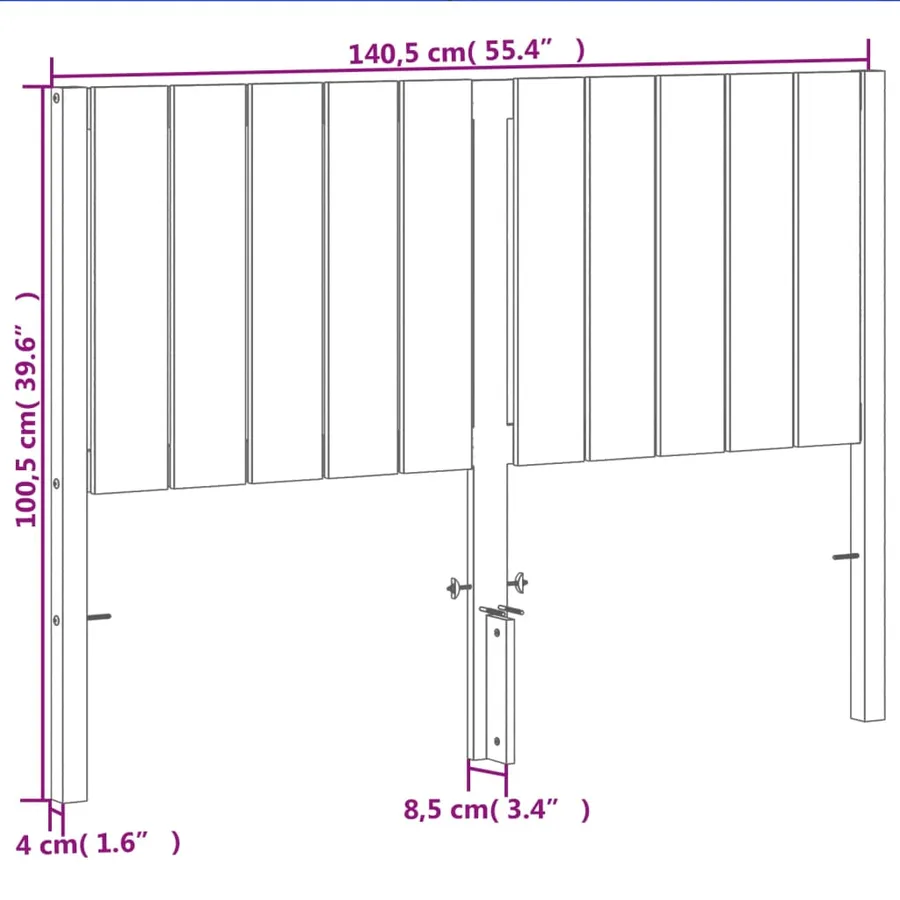 Tête de lit cire marron 135 cm bois massif de pin - 9
