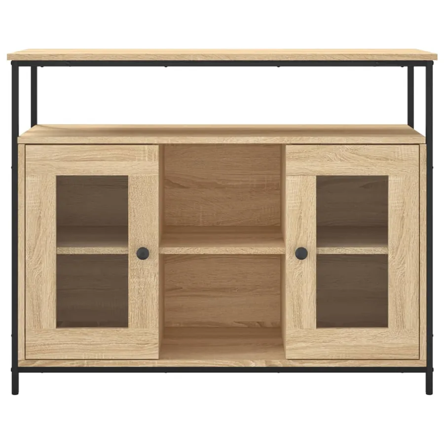 Buffet chêne sonoma 100x35x80 cm bois d'ingénierie - 6