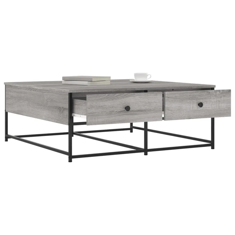 Table basse sonoma gris 100x99x40 cm bois d'ingénierie - 4