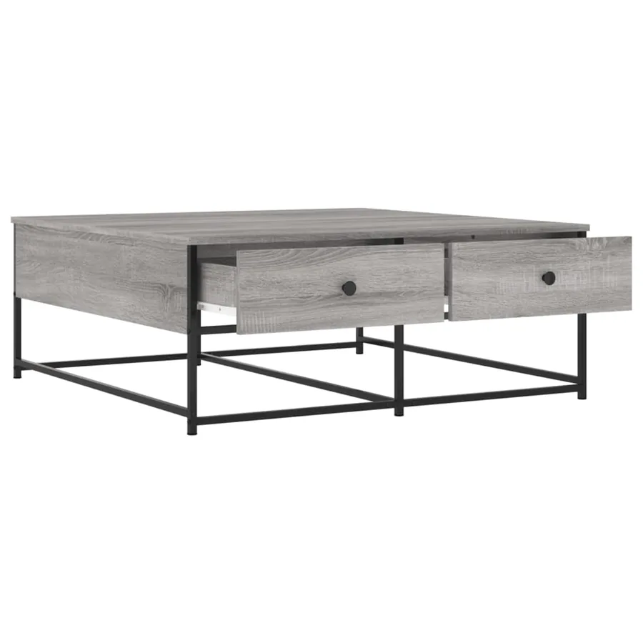 Table basse sonoma gris 100x99x40 cm bois d'ingénierie - 5