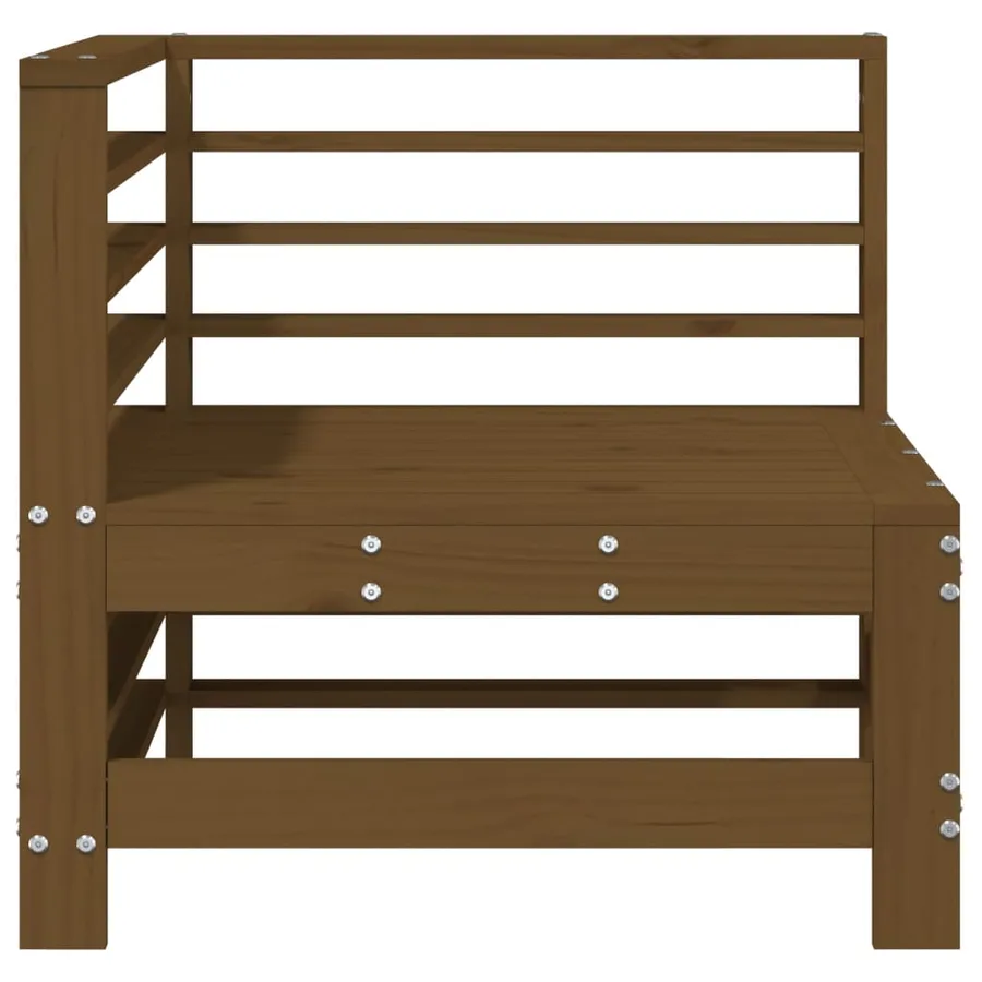 Canapés d'angle de jardin 2 pcs marron miel bois de pin solide - 4