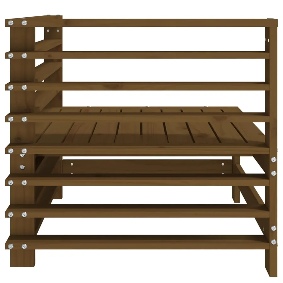 Canapés d'angle de jardin 2 pcs marron miel bois de pin solide - 6