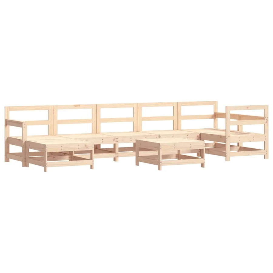 Salon de jardin 8 pcs Bois de pin massif - 2