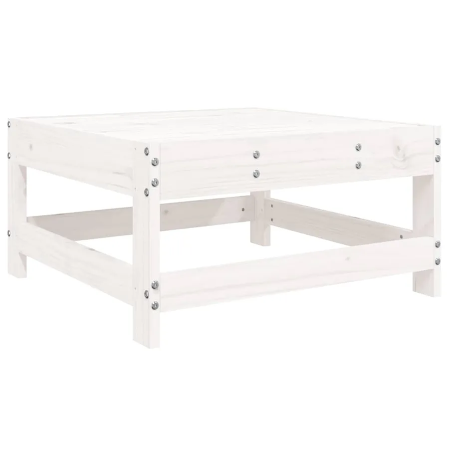 Salon de jardin 6 pcs Blanc Bois de pin massif - 6