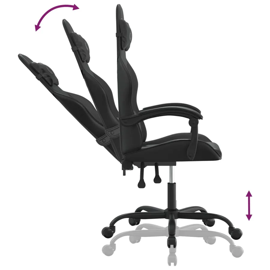 Chaise de jeu Noir Similicuir - 6