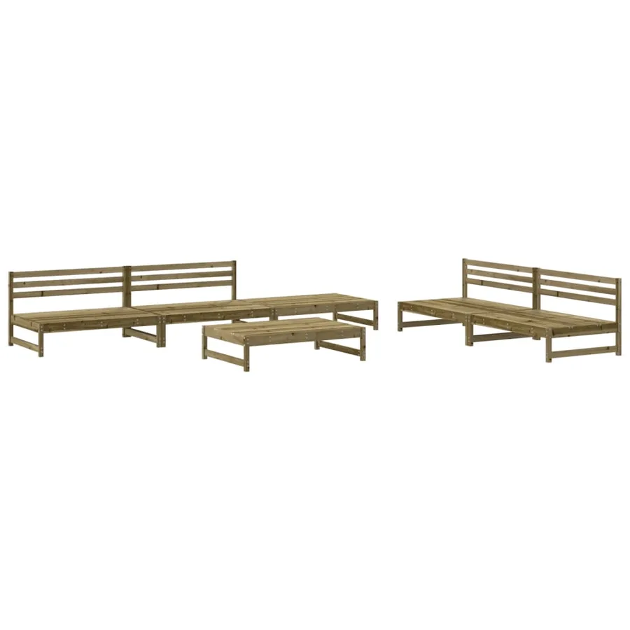 Salon de jardin 6 pcs bois de pin imprégné - 2