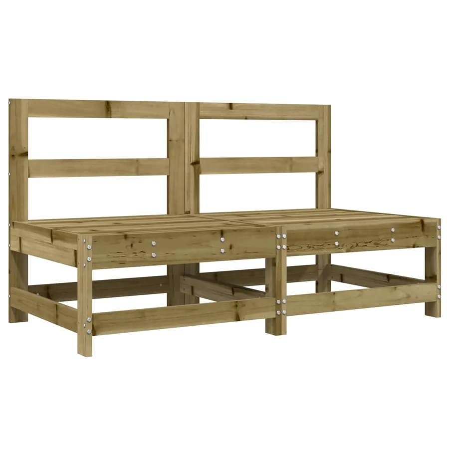 Canapés centraux de jardin 2 pcs bois de pin imprégné - 2