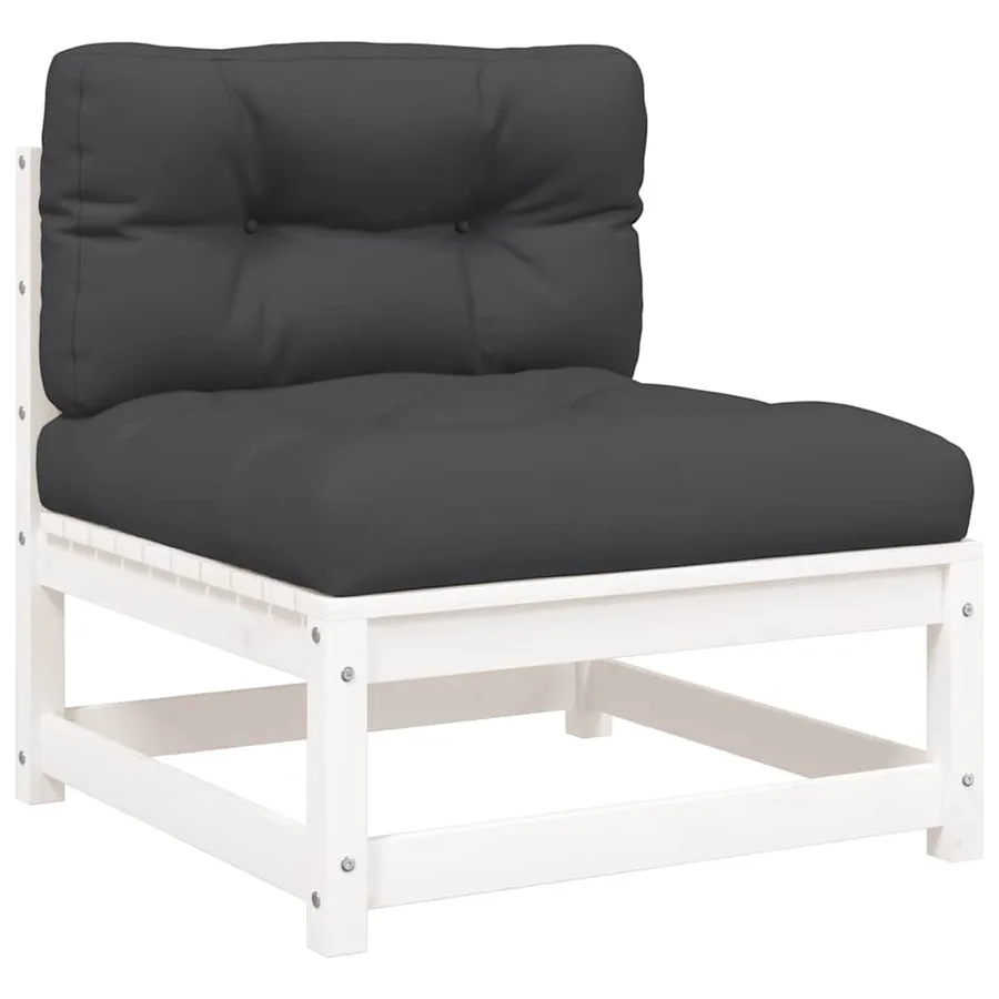Canapés de jardin sans accoudoirs coussins 2pcs bois massif pin - 5