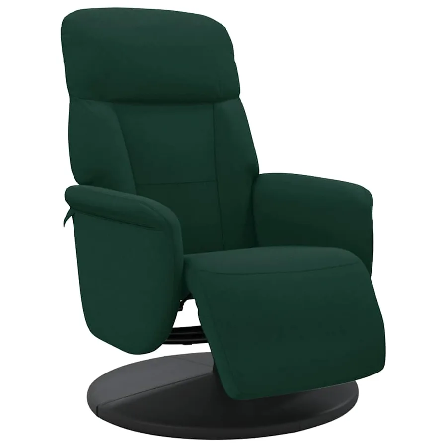 Fauteuil inclinable avec repose-pied vert foncé velours - 2
