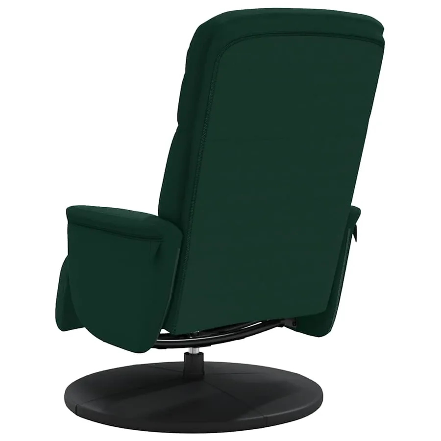 Fauteuil inclinable avec repose-pied vert foncé velours - 5