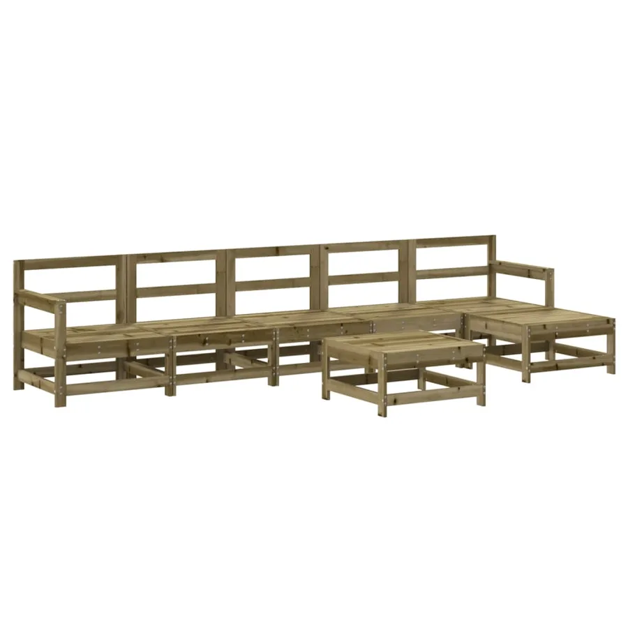 Salon de jardin 7 pcs bois de pin imprégné - 2