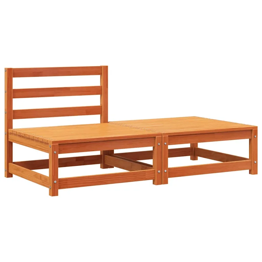 Canapé de jardin sans accoudoirs repose-pieds bois pin massif - 2
