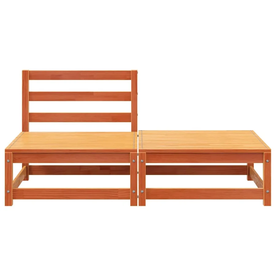 Canapé de jardin sans accoudoirs repose-pieds bois pin massif - 4