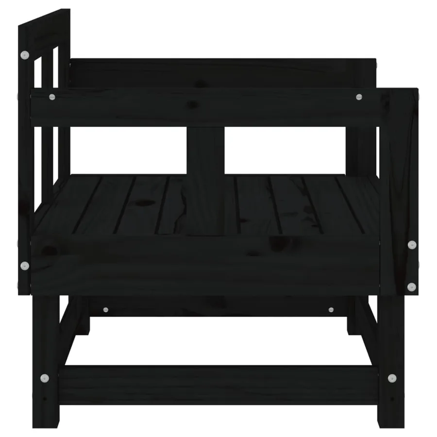 Chaises de jardin lot de 2 noir bois massif de pin - 6