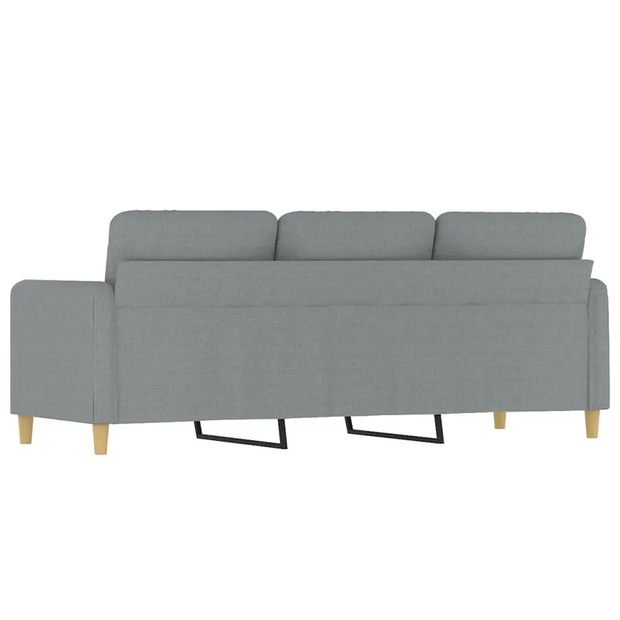 Canapé à 3 places Gris clair 180 cm Tissu - 5
