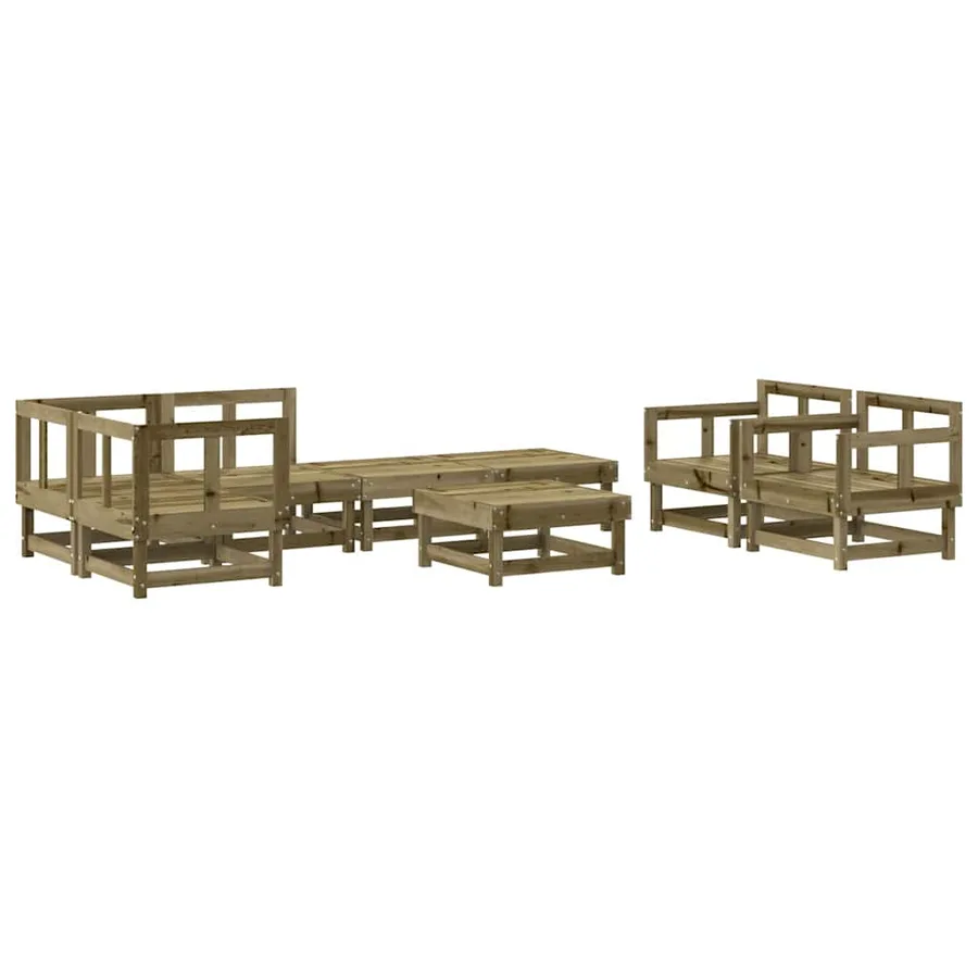 Salon de jardin 8 pcs bois de pin imprégné - 2