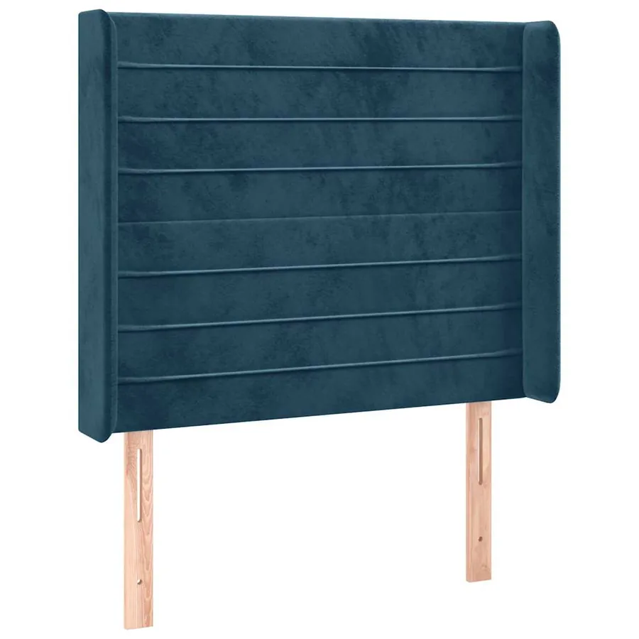 Sommier à lattes de lit et matelas et LED Bleu foncé 90x190cm - 7