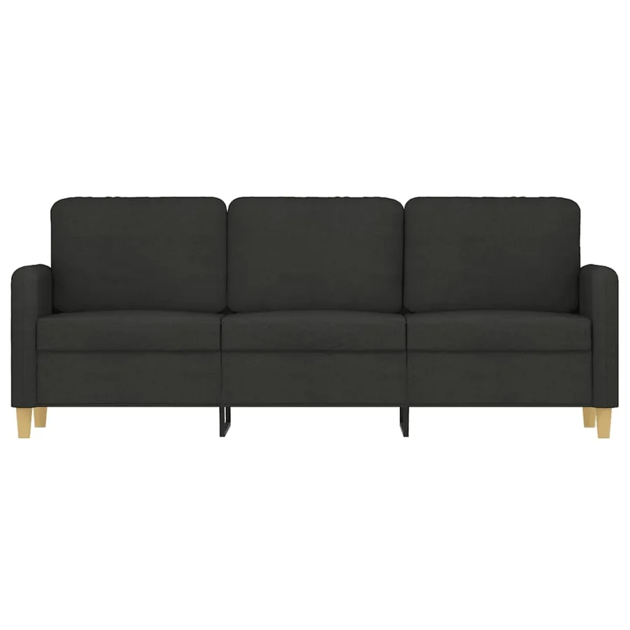 Canapé à 3 places Noir 180 cm Tissu - 3